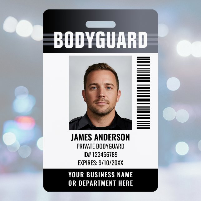 Bodyguard Security Guard ID Photo Logo Gray Custom Badge (Creator Uploaded)