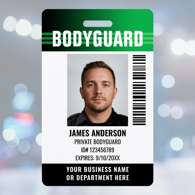Bodyguard Security Guard ID Photo Logo Green Badge (Creator Uploaded)
