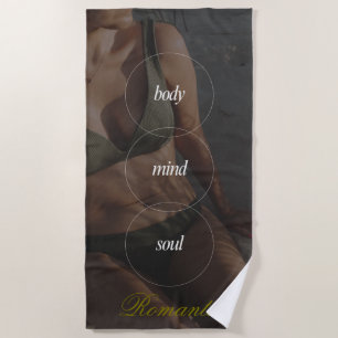 #BodyMindSoulRomanticBeachTowel Beach Towel