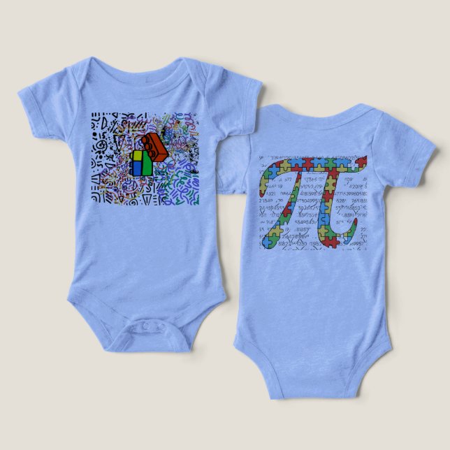 bodysuit blue pinumber patterned (Design Front & Back)