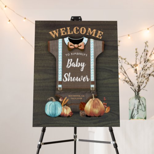 Bodysuit Cute Blue Pumpkins Baby Shower Welcome Foam Board