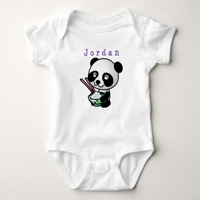 bodysuit funny , panda 02 . baby bodysuit (Front)