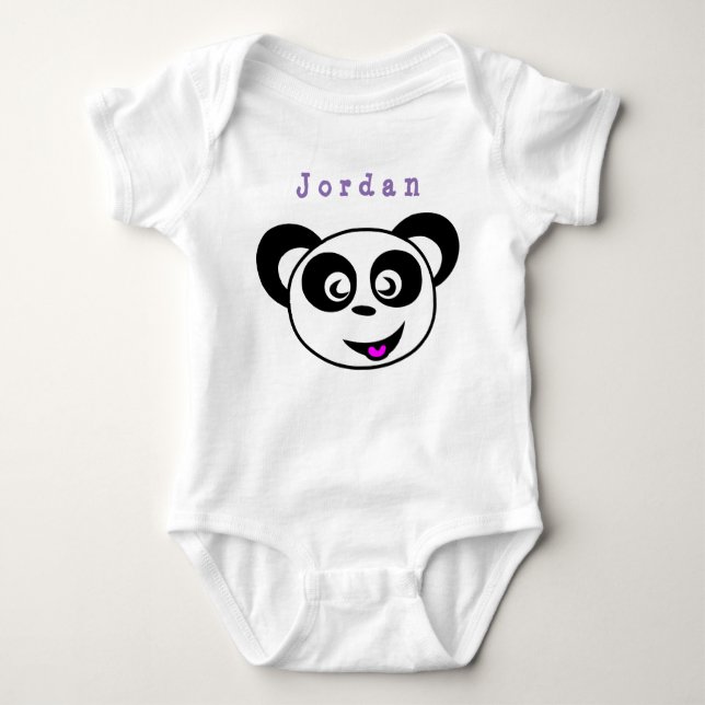 bodysuit funny , panda . baby bodysuit (Front)