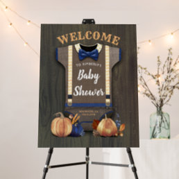Bodysuit Navy Blue Pumpkins Baby Shower Welcome Foam Board