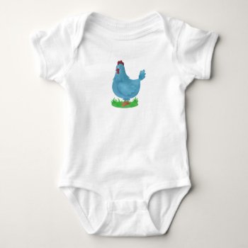 Bodysuit - Printed With A Charming Blue Chicken by alise_art at Zazzle
