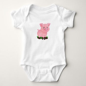 Bodysuit - Printed With A Charming Pig Design by alise_art at Zazzle