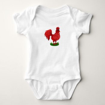 Bodysuit - Printed With A Charming Red Junglefowl by alise_art at Zazzle