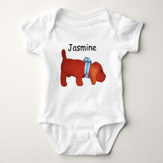 Bodysuit - Red Puppy Dog and Name