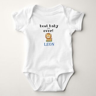 Bodysuit w Funny Slogan & Name, Best Baby Bodysuit