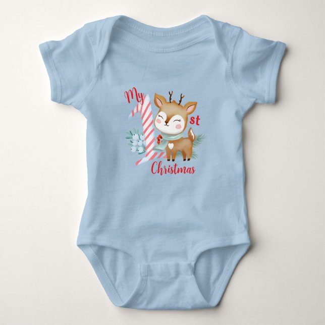 Bodysuits with illustration of a baby deer. (Front)