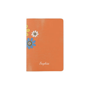 Boehemian Colorful Flowers Custom Name Passport Holder