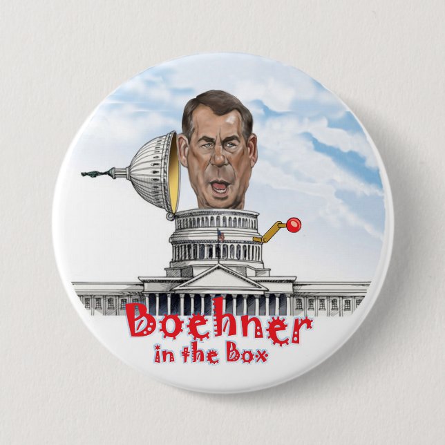 Boehner in the Box Pinback Button (Front)