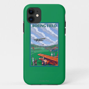 Boeing Field Vintage Travel Poster iPhone 11 Case