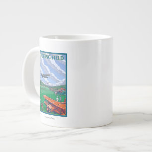 Boeing Field Vintage Travel Poster Giant Coffee Mug