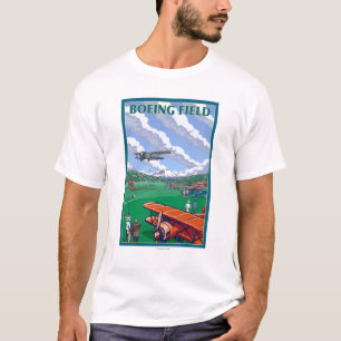 Boeing Field Vintage Travel Poster T-Shirt