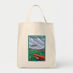 Boeing Field Vintage Travel Poster Tote Bag