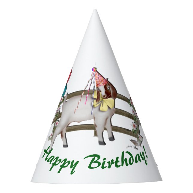 Boer Goat Birthday Party Hat (Front)