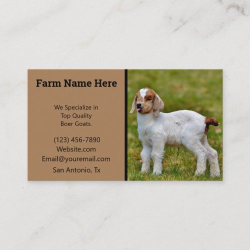 Boer Goat Breeder Business Card
