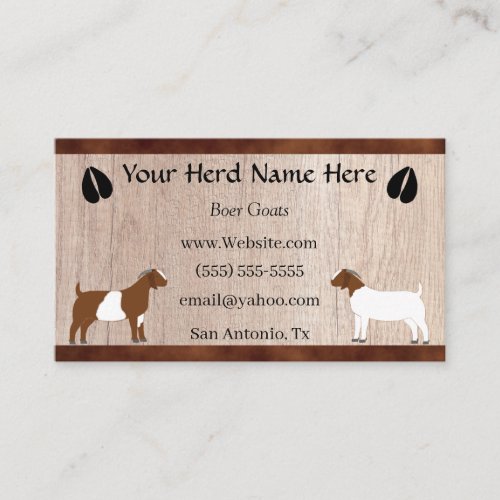 Boer Goat Business Card