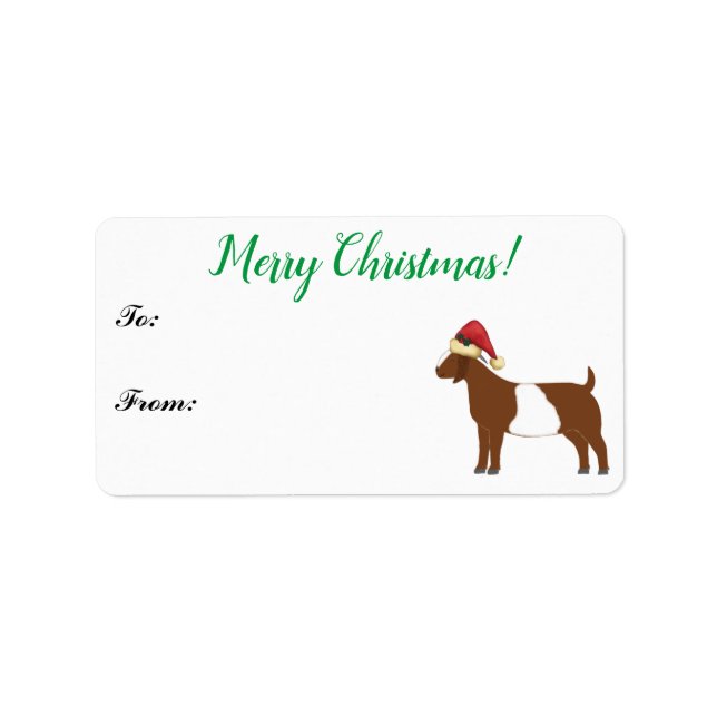 Boer Goat Christmas Gift Tag (Front)