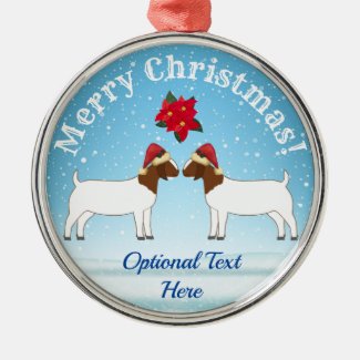 Boer Goat Christmas in the snow