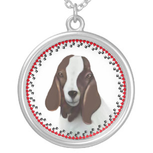 Boer Goat Doe Hooves and Hearts  Necklace