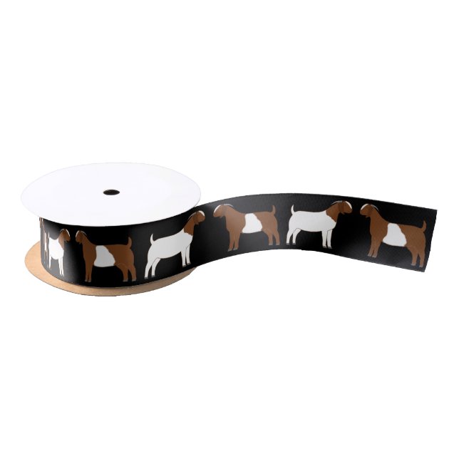 Boer Goat Farm Black Satin Ribbon (Spool)