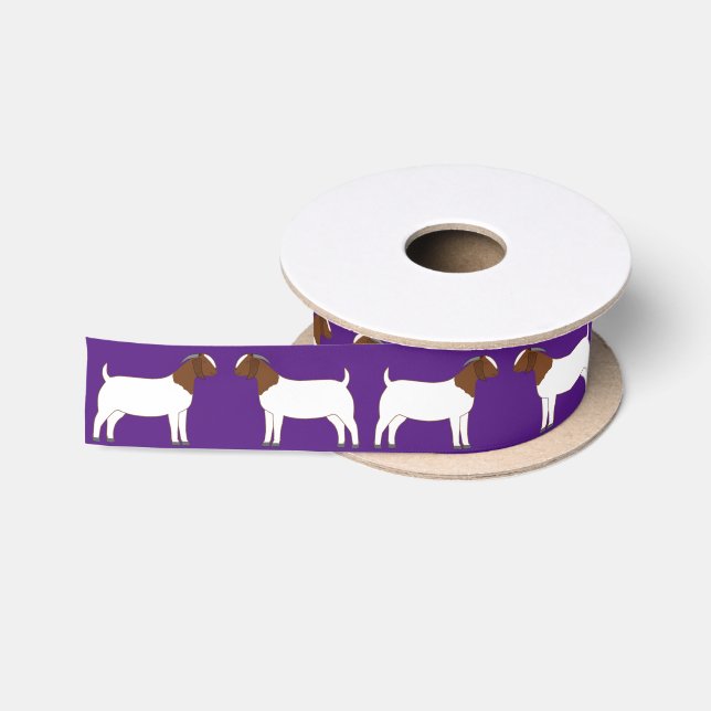 Boer Goat Farm Purple Satin Ribbon (Spool)