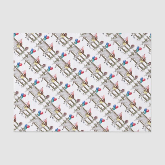 Boer Goat Patterned Birthday Party Tissue Paper (Front)