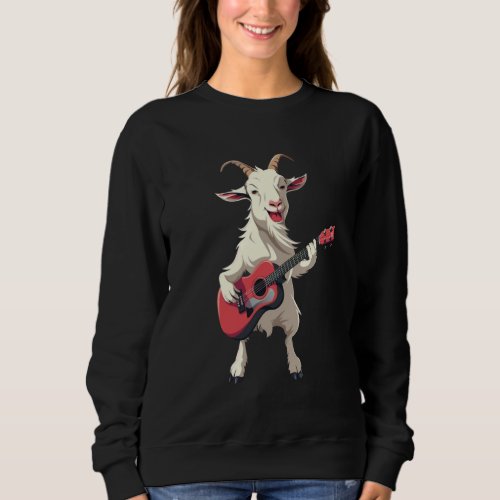 Boer Goat Playing Guitar Goat Musician Guitarist B Sweatshirt