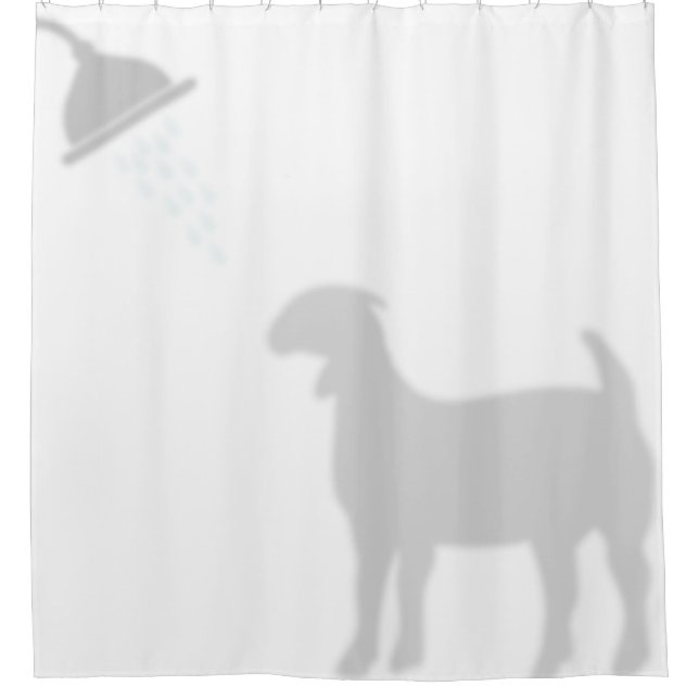Boer Goat Shadow Silhouette Shadow Buddies Shower Curtain (Front)