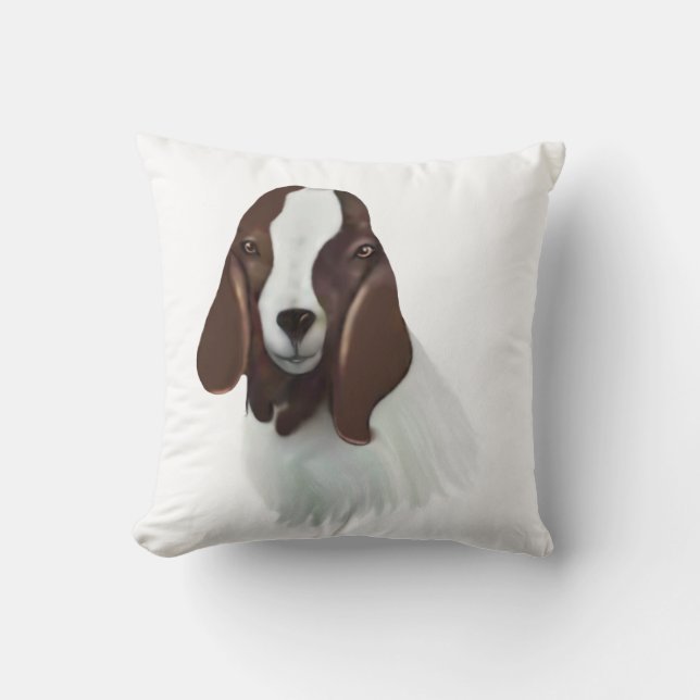 Boer Goat Sketch Herd Name Goat Pillow (Front)