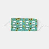 Boer Goat sunflowers turquoise Adult Cloth Face Mask (Front, Folded)