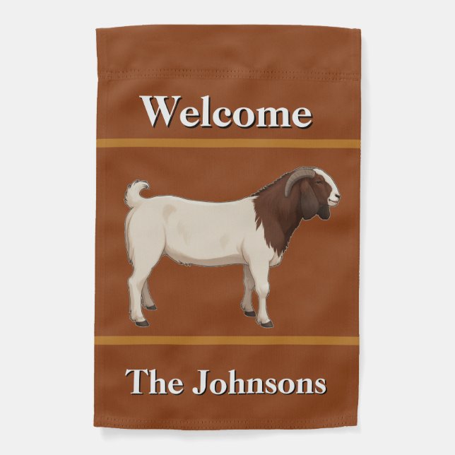 Boer Goat Welcome  Garden Flag (Front)