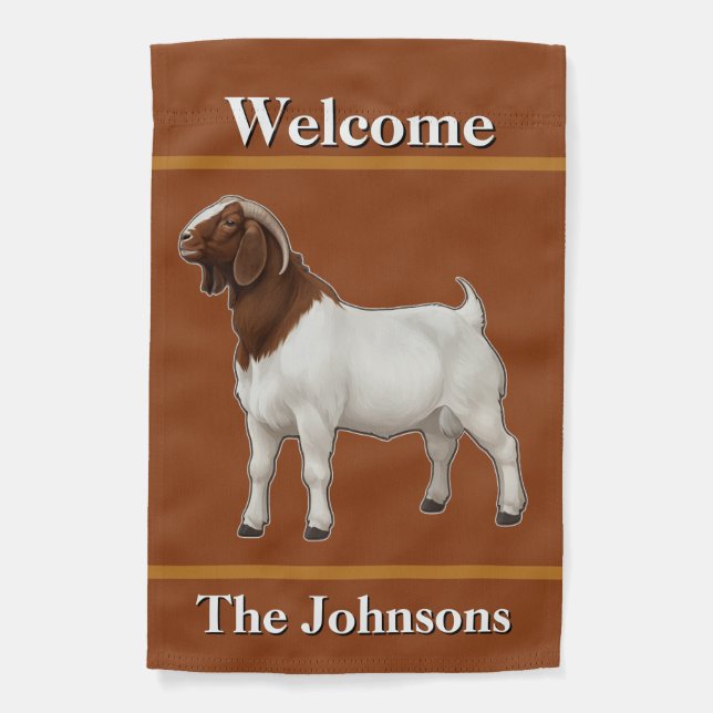 Boer Goat Welcome  Garden Flag (Front)