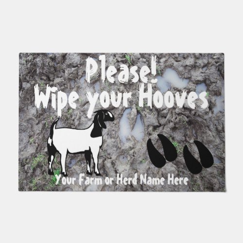 Boer Goat Wipe your Hooves Muddy Doormat