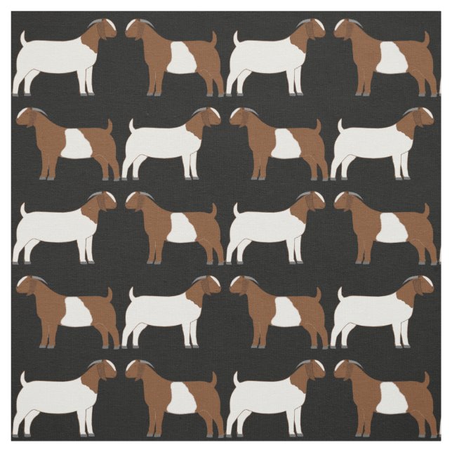 Boer Goats on Black Fabric (Swatch)