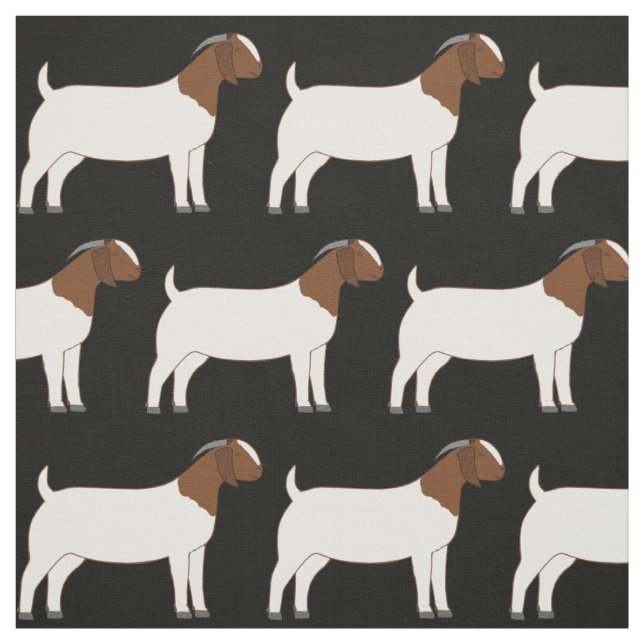 Boer Goats on Black Fabric (Swatch)