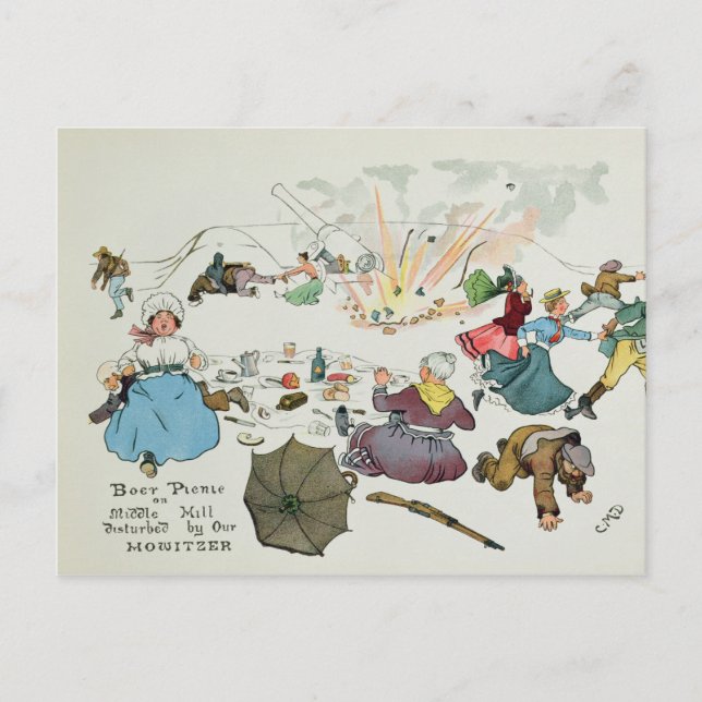 Boer picnic on Middle Hill disturbed Postcard (Front)