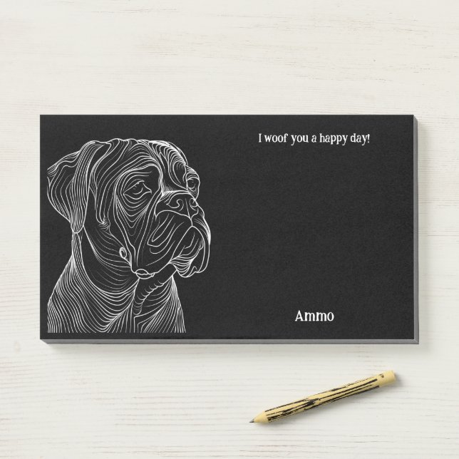 Boerboel Abstract Art Dog Name  Post-it Notes (On Desk)
