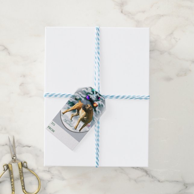 Boerboel Christmas Gift Tags (With Twine)