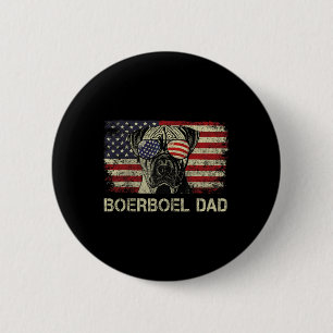 Boerboel Dad Dog Lovers American Flag 4th Of July Button
