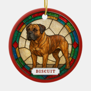 Boerboel Dog Ceramic Circle Ornament