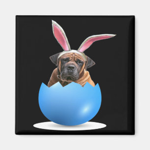 Boerboel Dog Easter Bunny Colored Egg Hunting Chur Magnet