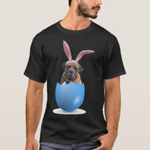 Boerboel Dog Easter Bunny Colored Egg Hunting Chur T-Shirt
