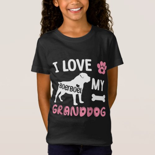 Boerboel Dog Grandma Gifts I Love My Granddog Dog  T_Shirt