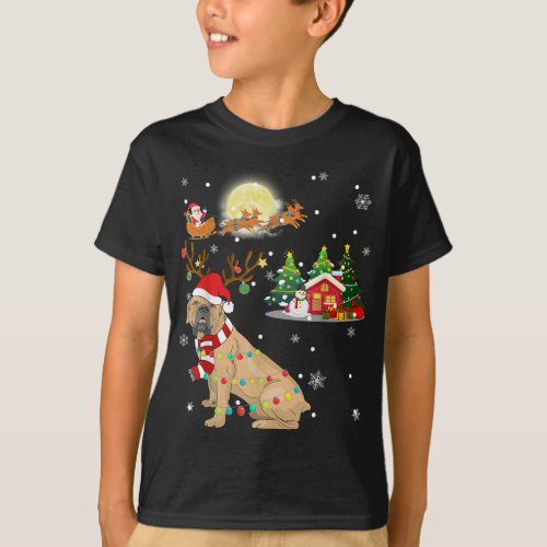 Boerboel Dog Light Christmas Reindeer Tree Xmas Gi T_Shirt