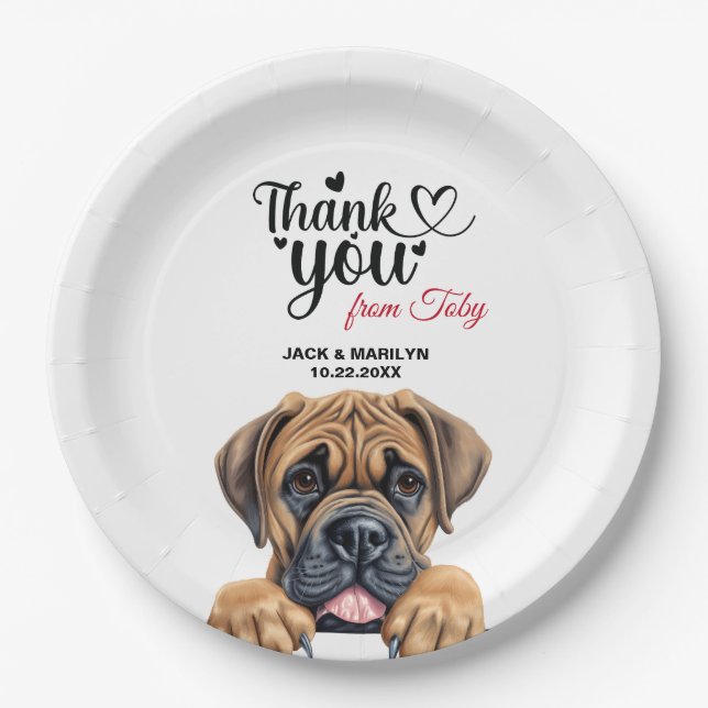 Boerboel Dog Paper Plates (Front)