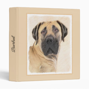 Boerboel Painting - Cute Original Dog Art 3 Ring Binder
