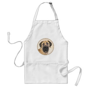 Boerboel Painting - Cute Original Dog Art Adult Apron